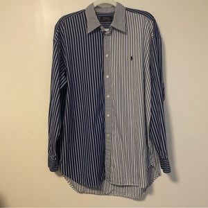Polo by Ralph Lauren Blue and White Striped Casual Button Down Shirt